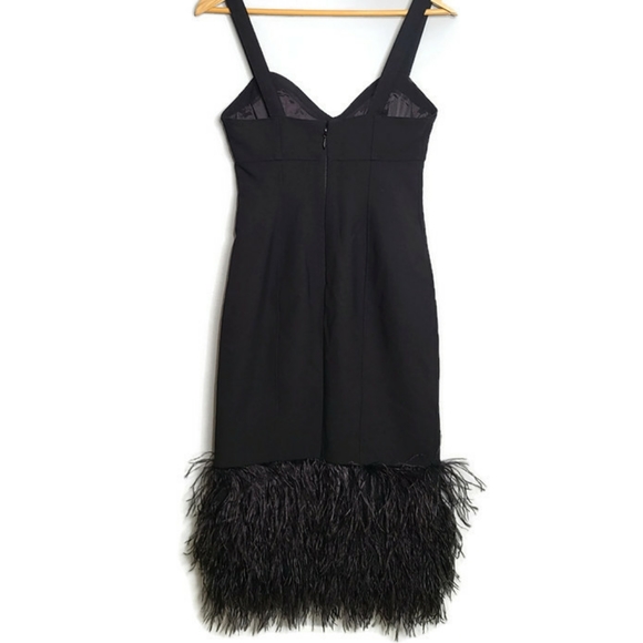 Cinq a Sept Sabine Feather Midi Dress in Black - Picture 3 of 8